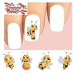 Cute Honey Bees Assorted Set of 20 Waterslide Nail Decals