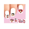 Betty Boop Red Heart Assorted Set of 20 Waterslide Nail Decals