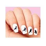 Black Crow Raven Assorted Set of 20 Waterslide Nail Decals