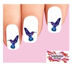 Purple & Blue Hummingbird Set of 20 Waterslide Nail Decals