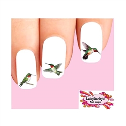 Ruby Throated Hummingbird Assorted Set of 20 Waterslide Nail Decals