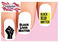 Black Lives Matter Fist Assorted Set of 20 Waterslide Nail Decals