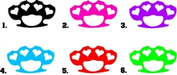 Brass Knuckles with Hearts Set of 20 Waterslide Nail Decals