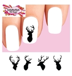 Buck Stag Deer Silhouette Assorted Set of 20 Waterslide Nail Decals