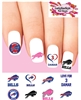 Buffalo Bills Football Love For Damar Assorted Set of 48 Waterslide Nail Decals Set of 48 Waterslide Nail Decals