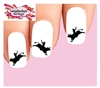Cowboy Bull Riding Rider Silhouette Set of 20 Waterslide Nail Decals