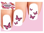 Pink Monarch Butterflies Butterfly Assorted Set of 20 Waterslide Nail Decals