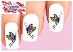 Butterfly Tattoo Style Set of 20 Waterslide Nail Decals