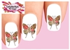 Vintage Victorian Butterfly with Pink Roses & Love Set of 20  Waterslide Nail Decals