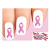 Pink Breast Cancer Awareness Ribbon Set of 20 Waterslide Nail Decals