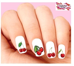 Red Cherry Cherries Assorted Set of 20 Waterslide Nail Decals