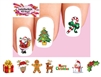 Merry Christmas Santa, Reindeer, Candy Cane, Snowman, Holly Assorted Set of 20 Waterslide Nail Decals