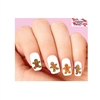 Holiday Christmas Gingerbread Man Assorted Set of 20 Waterslide Nail Decals