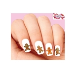 Holiday Christmas Gingerbread Man Assorted Set of 20 Waterslide Nail Decals