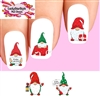 Christmas Holiday Gnomes Assorted Set of 20 Waterslide Nail Decals