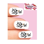 Holiday Christmas Let it Snow Snowman Set of 20 Waterslide Nail Decals