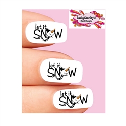 Holiday Christmas Let it Snow Snowman Set of 20 Waterslide Nail Decals