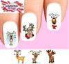 Christmas Holiday Reindeer with Ornaments Assorted Set of 20 Waterslide Nail Decals