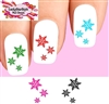 Colorful Christmas Holiday Snowflakes Assorted Set of 20 Waterslide Nail Decals