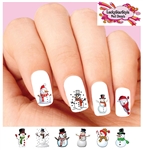 Christmas Holiday Snowman Assorted Set of 20 Waterslide Nail Decals