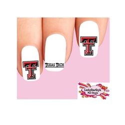 Texas Tech University Assorted Set of 20 Waterslide Nail Decals