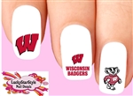 University of Wisconsin badgers Assorted Set of 20 Waterslide Nail Decals