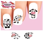 Cute Cows Assorted Set of 20 Waterslide Nail Decals