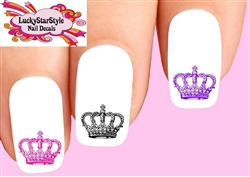 Crown Assorted #1 Set of 20 Waterslide Nail Decals