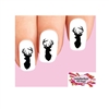 Deer Buck Black Silhouette Set of 20  Waterslide Nail Decals