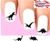 Dinosaur Silhouette Assorted Set of 20 Waterslide Nail Decals