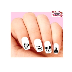 Disney Vacation, Castle, Minnie & Mickey Assorted Set of 20 Waterslide Nail Decals