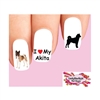 Akita Assorted Set of 20 Waterslide Nail Decals