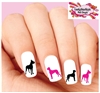 Great Dane Silhouette Assorted Set of 20 Waterslide Nail Decals