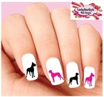 Great Dane Silhouette Assorted Set of 20 Waterslide Nail Decals