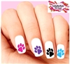 Colorful Dog Paw Print Assorted Set of 20 Waterslide Nail Decals