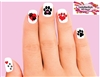 Dog Paws and Hearts Assorted Set of 20 Waterslide Nail Decals