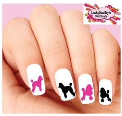 Poodle Assorted Set of 20 Waterslide Nail Decals