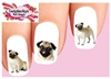 Pug Assorted Set of 20 Waterslide Nail Decals