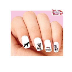 Schnauzer Assorted Set of 20 Waterslide Nail Decals