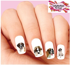 St. Bernard Assorted Set of 20 Waterslide Nail Decals