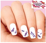 Purple Dragonfly Assorted Set of 20 Waterslide Nail Decals