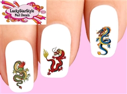 Chinese Dragon Assorted Set of 20 Waterslide Nail Decals