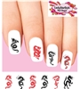 Black & Red Dragon Silhouette Assorted Set of 20 Waterslide Nail Decals