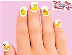 Yellow Rubber Duck Assorted Set of 20 Waterslide Nail Decals