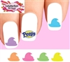 Easter Colorful Marshmallow Peeps Assorted Set of 20 Waterslide Nail Decals
