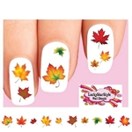 Fall Autumn Leaves Thanksgiving Assorted Set of 20 Waterslide Nail Decals