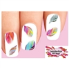 Colorful Rainbow Feathers Assorted Set of 20 Waterslide Nail Decals
