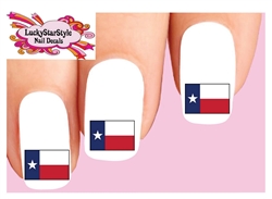 Texas Flag Set of 20 Waterslide Nail Decals