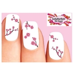 Pink Cherry Blossoms Flowers Assorted Set of 20  Waterslide Nail Decals