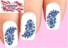 Delft Blue Flowers Set of 20 Waterslide Nail Decals